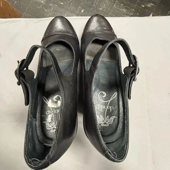 Dansko Fanny Wedge Mary Jane Black Women's  Shoes Heels - Picture 7 of 7